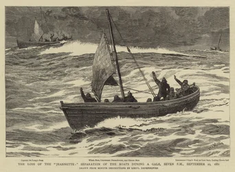 Der Verlust der Jeannette, Trennung der Boote während eines Sturms, sieben Uhr abends, 12. September 1881